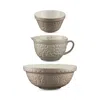 Mason Cash In The Forest Owl Mixing, Measuring And All-purpose Bowls, Set Of 3 In Stone
