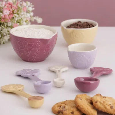 Mason Cash In The Meadow Measuring Kit-set Of 7 In Yellow;pink;purple