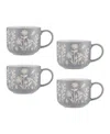 MASON CASH IN THE MEADOW SET OF 4 BLUE DAISY MUGS