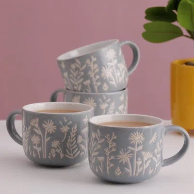 Mason Cash In The Meadow Tulip Mug - Set Of 4 In Gray