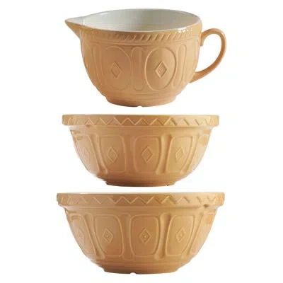 Mason Cash Mixing Bowls S12, S18 & Batter Bowl - Set Of 3 In Brown