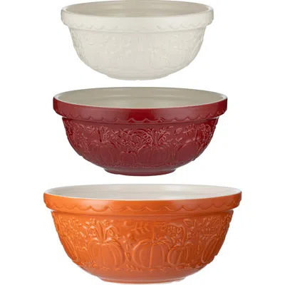 Mason Cash Pumpkin Mixing Bowl, Set Of 3 In Multicolored
