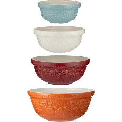 Mason Cash Pumpkin Mixing Bowl, Set Of 4 In Multicolored