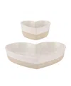 Mason Cash Rustic Charm Heart Dishes, Set Of 2 In Multi