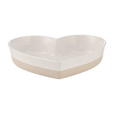 Mason Cash Rustic Charm Heart Oven Dish, 11" Stoneware Baking Dish With Embossed Design In White