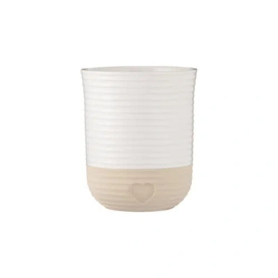 Mason Cash Rustic Charm Utensil Jar, Stoneware Kitchen Tool Organizer In White