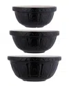 Mason Cash Set Of 3 Color Mix Mixing Bowls In Black