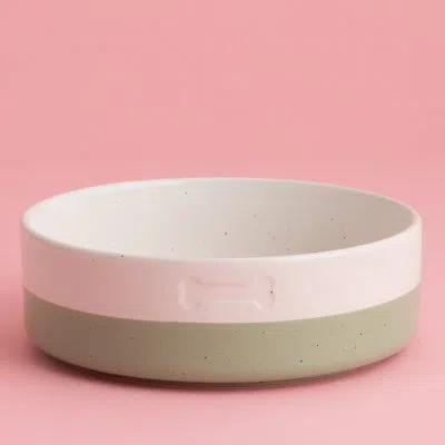 Mason Cash : Speckle Dip Dog Bowl - 7", 28.7oz - Green, Cream, Bone - Ceramic Food & Water Dish, Microwave-dish In Multi
