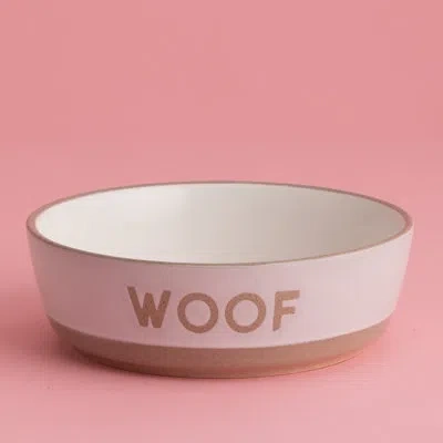 Mason Cash : Woof Dog Bowl - 5.9", 18.6oz - Cream & Tan - Durable Ceramic Food & Water Dish, Microwave & Dishwa In Multi