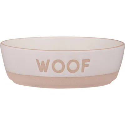 Mason Cash Woof Dog Bowl, 5.9 Inch, 18.6oz, Cream & Tan In Multicolored