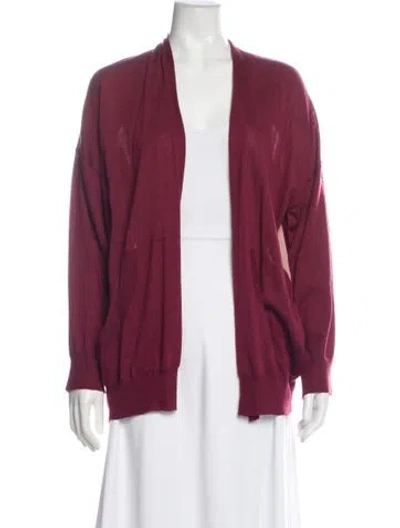 Pre-owned Mason Cashmere Open Front Sweater In Burgundy
