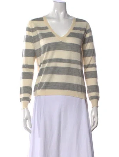 Pre-owned Mason Cashmere Striped Sweater In Gray