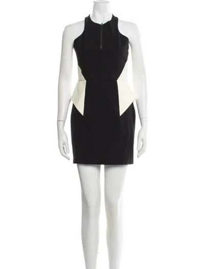Pre-owned Mason Colorblock Pattern Mini Dress In Black