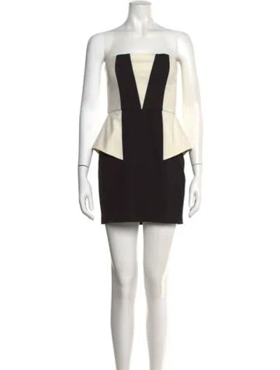 Pre-owned Mason Colorblock Pattern Mini Dress In Black