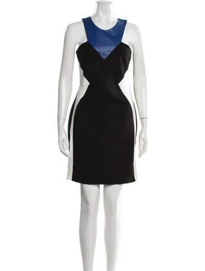 Pre-owned Mason Colorblock Pattern Mini Dress In Black