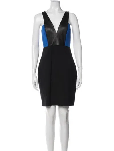 Pre-owned Mason Colorblock Pattern Mini Dress In Black