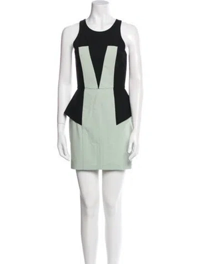 Pre-owned Mason Colorblock Pattern Mini Dress In Blue