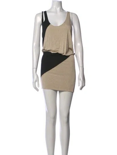 Pre-owned Mason Colorblock Pattern Mini Dress In Neutrals