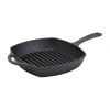 Mason Craft & More 10.25" Mcm Square Pan With Assist Handle Cast Iron Grill Pan In Black