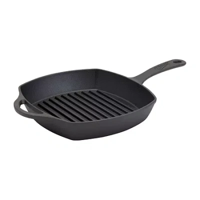 Mason Craft & More 10.25" Mcm Square Pan With Assist Handle Cast Iron Grill Pan In Black