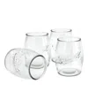 Mason Craft & More 4 Piece Glass Belly Shaped Jars In Clear