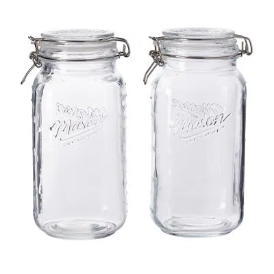Mason Craft & More Vintage Storage Jars 2 Piece Canning Jar Set In Clear