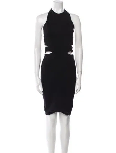 Pre-owned Mason Crew Neck Knee-length Dress In Black