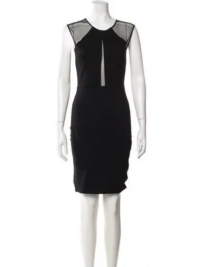 Pre-owned Mason Crew Neck Knee-length Dress In Black