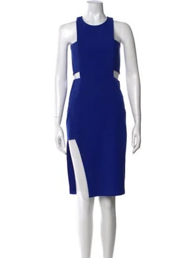 Pre-owned Mason Crew Neck Knee-length Dress In Blue