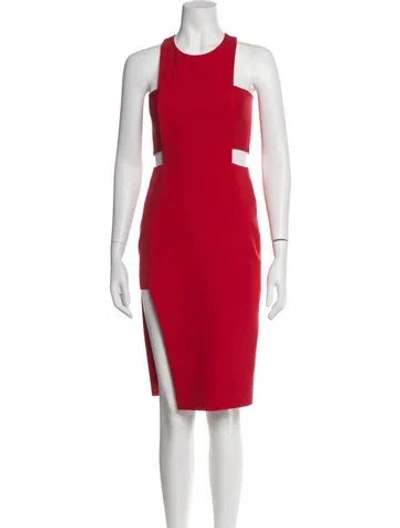 Pre-owned Mason Crew Neck Knee-length Dress In Red
