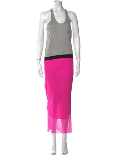 Pre-owned Mason Crew Neck Long Dress In Purple