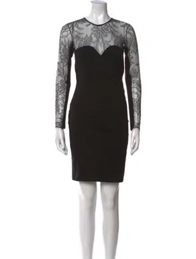 Pre-owned Mason Crew Neck Mini Dress In Black