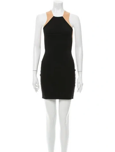 Pre-owned Mason Crew Neck Mini Dress In Black