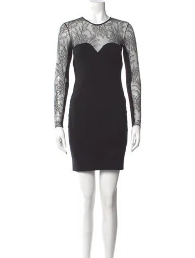 Pre-owned Mason Crew Neck Mini Dress In Black
