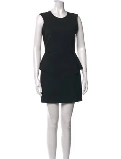 Pre-owned Mason Crew Neck Mini Dress In Black
