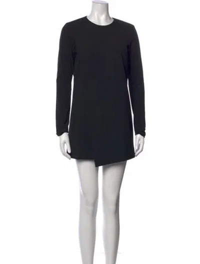 Pre-owned Mason Crew Neck Mini Dress In Black