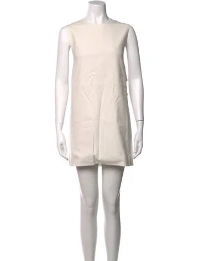 Pre-owned Mason Crew Neck Mini Dress In Neutrals
