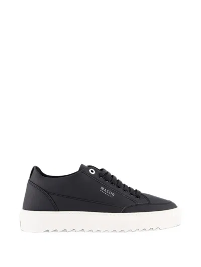 Mason Garments Tia Nuovo Leather Low-top Sneakers In Black