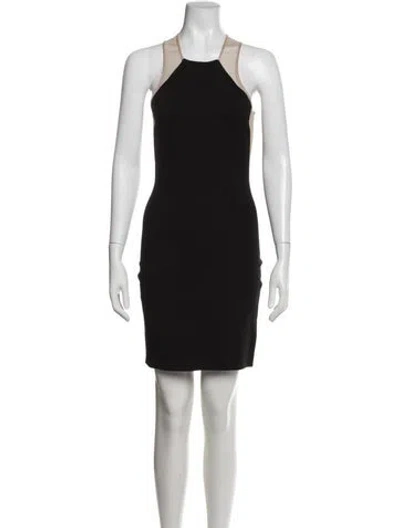 Pre-owned Mason Halterneck Mini Dress In Black/neutrals