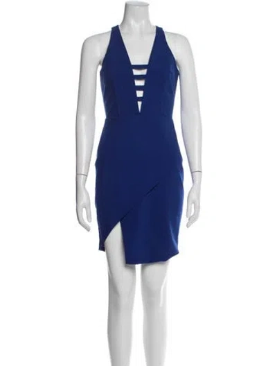 Pre-owned Mason Halterneck Mini Dress In Blue