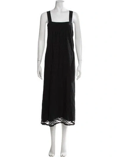 Pre-owned Mason Lace Pattern Midi Length Dress In Black