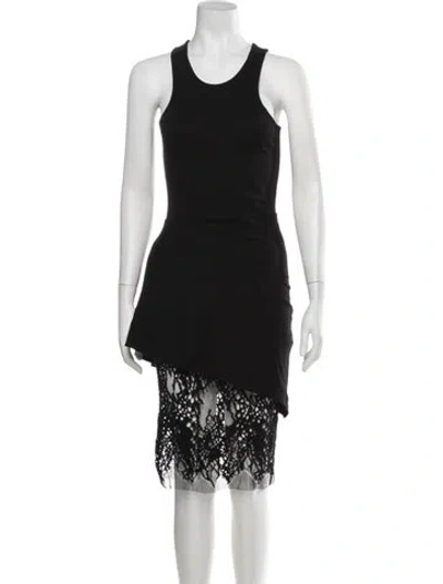 Pre-owned Mason Lace Pattern Mini Dress In Black