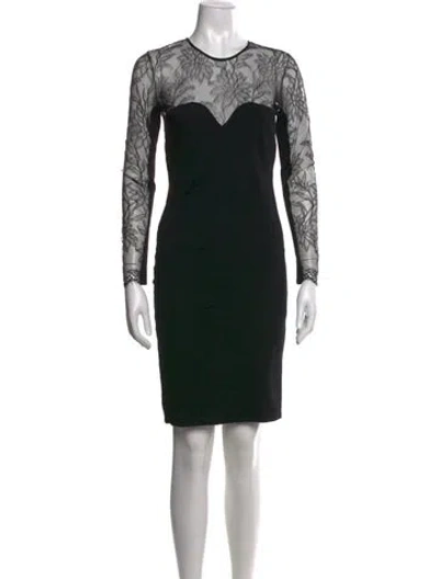 Pre-owned Mason Lace Pattern Mini Dress In Black