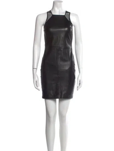 Pre-owned Mason Lambskin Mini Dress In Black