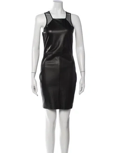 Pre-owned Mason Lambskin Mini Dress In Black