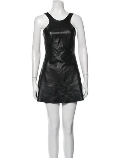 Pre-owned Mason Lambskin Mini Dress In Black
