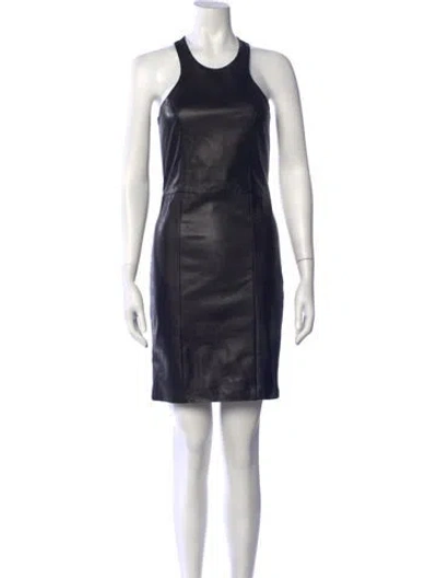 Pre-owned Mason Lambskin Mini Dress In Black