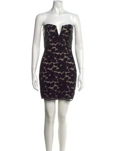 Pre-owned Mason Lambskin Mini Dress In Black