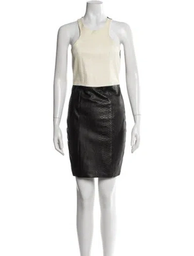 Pre-owned Mason Lambskin Mini Dress In Black/neutrals