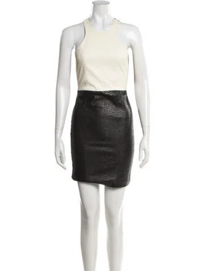 Pre-owned Mason Lambskin Mini Dress In Black/neutrals